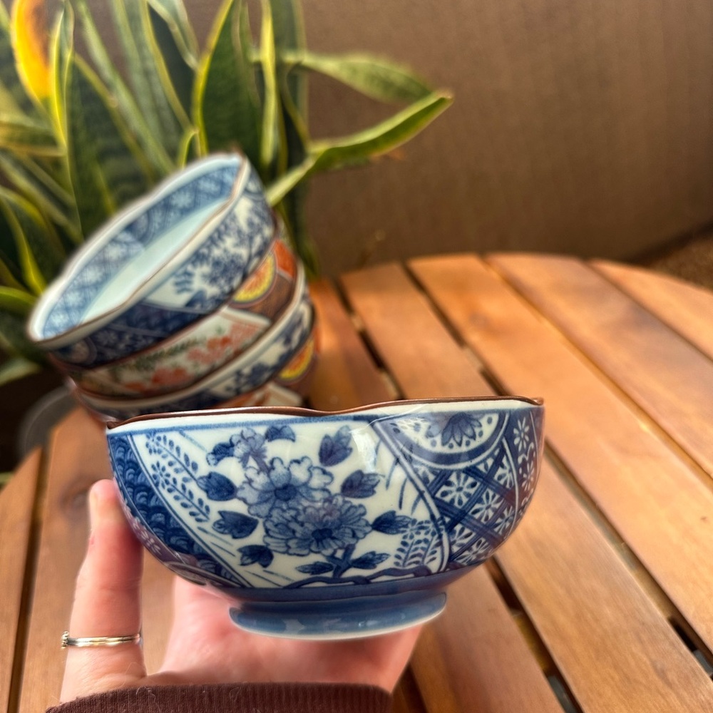 Vintage Japanese Rice Bowl Set